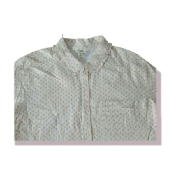 a.n.a. A New Approach Women Long Sleeve Button-Down Shirt 2XL Mini Daisy Pink - Picture 4 of 8